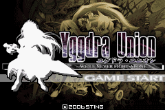 Yggdra Union title screen for GameBoy Advance